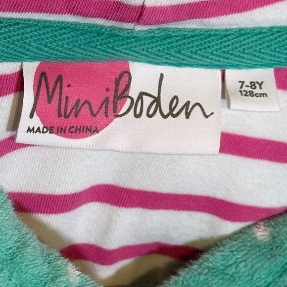 Mini Boden Floral Print Hooded Swim Cover Up Size 7-8Y Kids - Picture 9 of 13